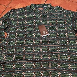 Ariat Men's Geometric Green Shirt